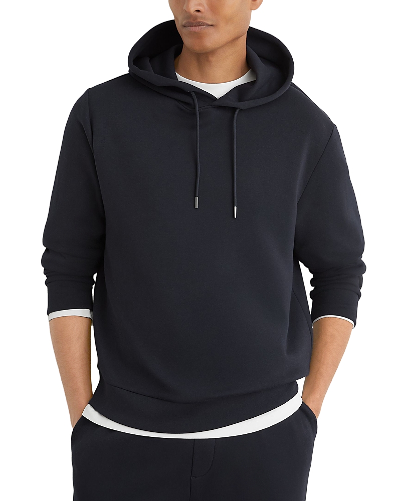 Reiss Dane Interlock Jersey Pullover Hoodie