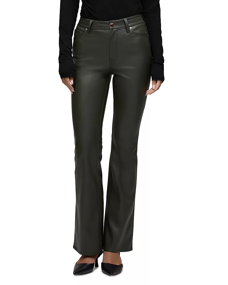 Hudson Barbara Faux Leather High Rise Bootcut Jeans in Deep Depths