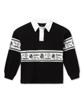 Unisex Kids Pittsburgh Steelers Rugby Long Sleeve Polo - Little Kid, Big Kid