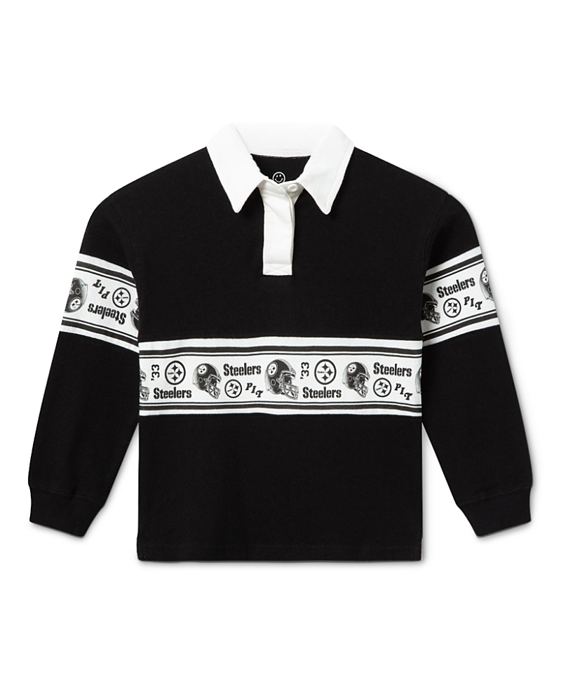 Junk Food Clothing Unisex Kids Pittsburgh Steelers Rugby Long Sleeve Polo - Little Kid, Big Kid