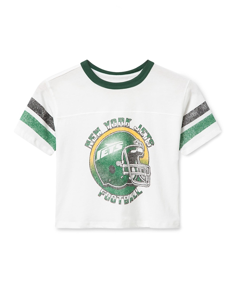 Junk Food Clothing Unisex Kids New York Jets Striped Ringer Tee - Little Kid, Big Kid