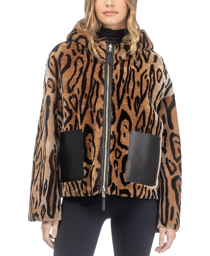 Gorski Reversible Select Shearling Lamb Hooded Jacket
