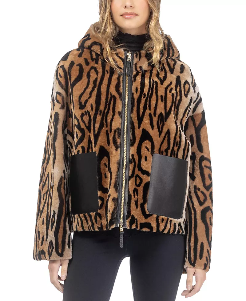 Gorski Reversible Select Shearling Lamb Hooded Jacket