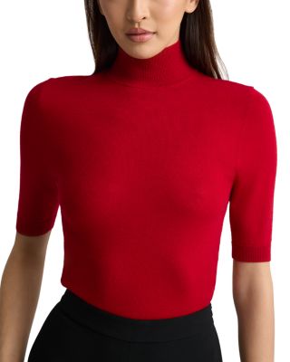 Cashmere Short Sleeve Turtleneck Sweater