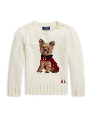 Girls' Intarsia Dog Cotton Sweater - Little Kid