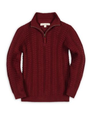 Boys' Organic Half Zip Cable Pullover Sweater - Little Kid