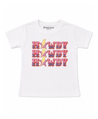 Girls' Howdy Lightning Repeat Tee Crew Tee Top - Big Kid