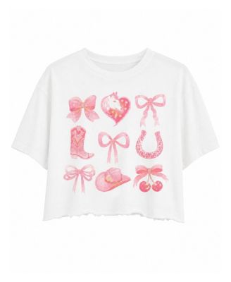 Girls' Western Bows Gfx Distressed Crop Top - Big Kid