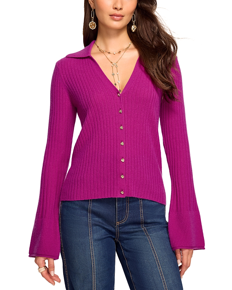 Ramy Brook Cathy Cashmere Collared Cardigan