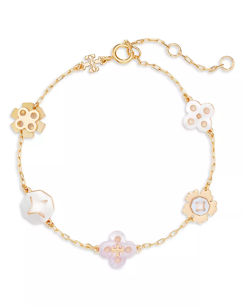 Tory Burch Forget Me Not Mother Of Pearl Flex Bracelet