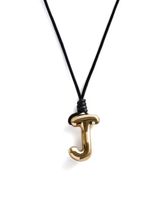 Initial Adjustable Cord Pendant Necklace, 32"
