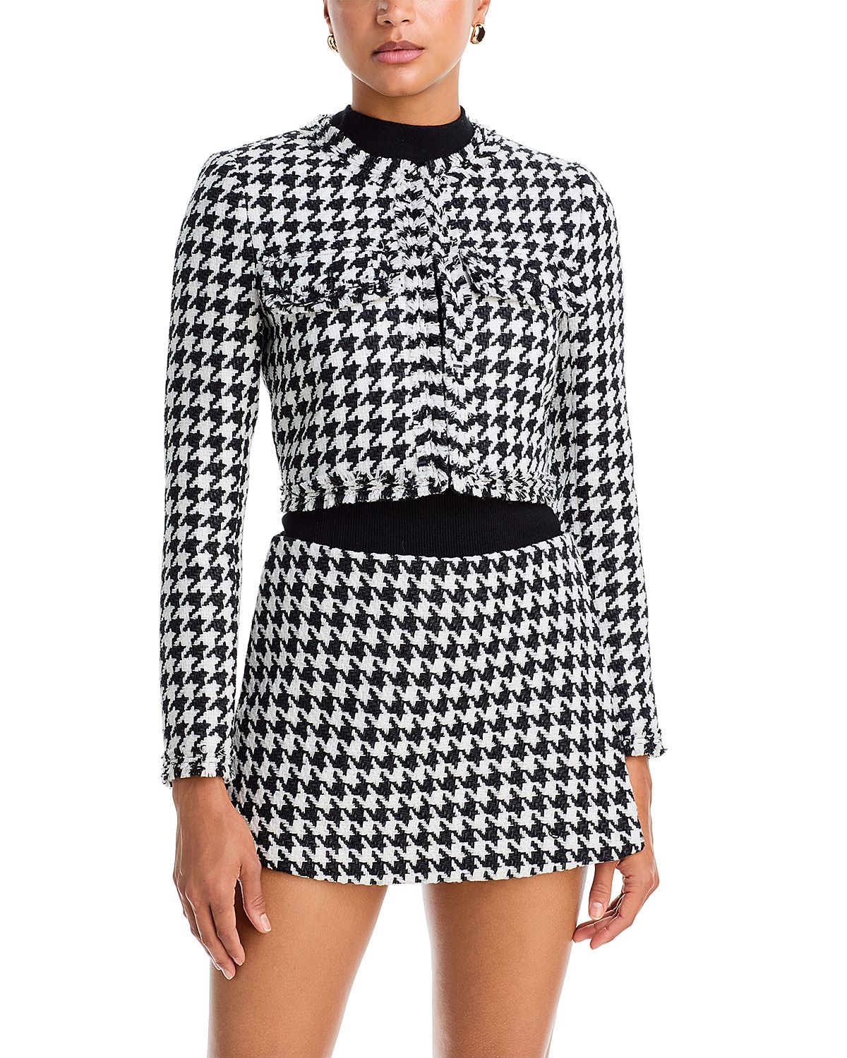 Alice and Olivia Dumont Boxy Fringe Trim Jacket