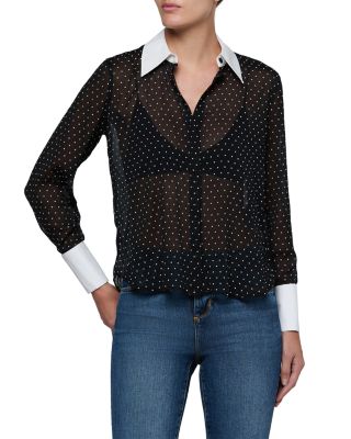 Sona Contrast Trim Collared Blouse