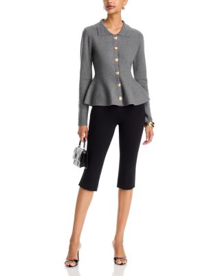 Veronica Fold Collar Peplum Hem Cardigan - thumbnail 2