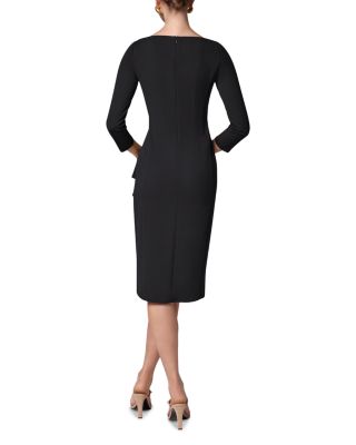 Cascade Ruffle Boat Neck Sheath Dress - thumbnail 4