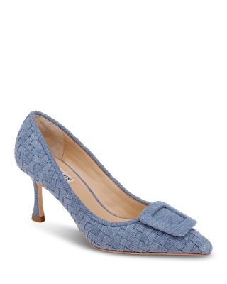 Women's Yanet Woven Denim Mid Heel Pumps