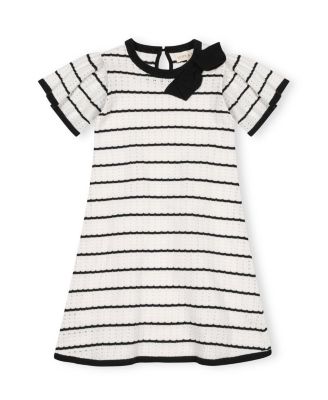  Girls' Organic Bow Detail Pointelle Sweater Dress - Little Kid, Big Kid