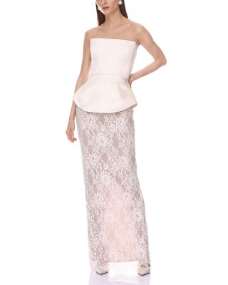 Strapless Satin & Lace Maxi Dress - thumbnail 2