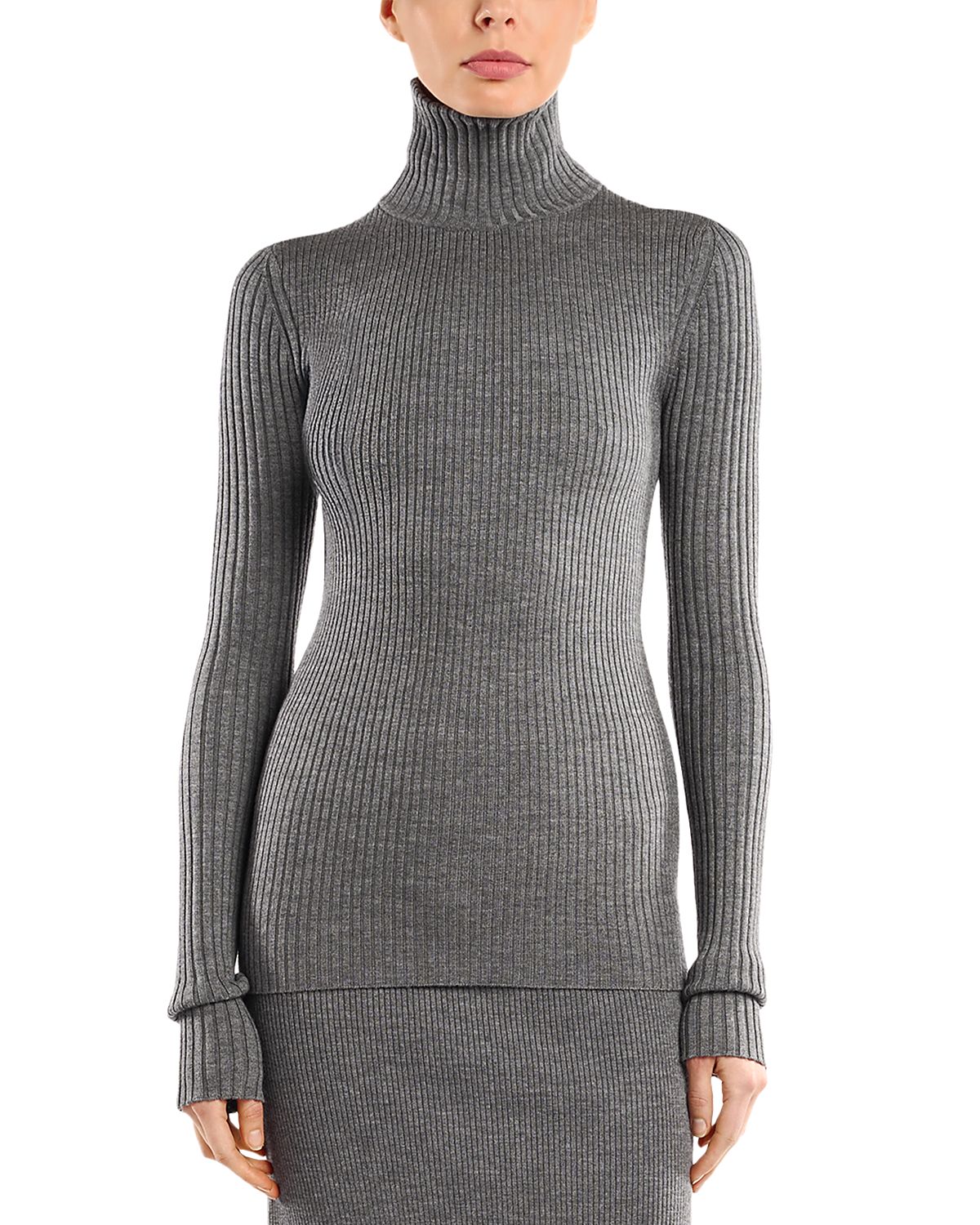 Victoria Beckham Wool Blend Mock Neck Sweater