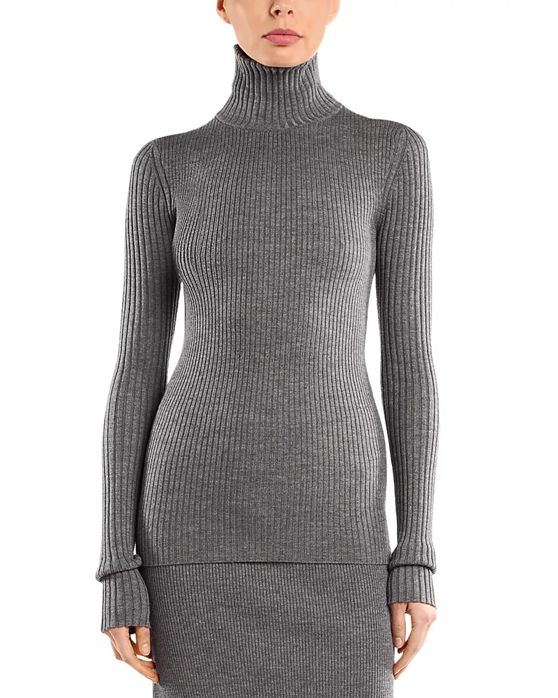 Victoria Beckham Wool Blend Mock Neck Sweater