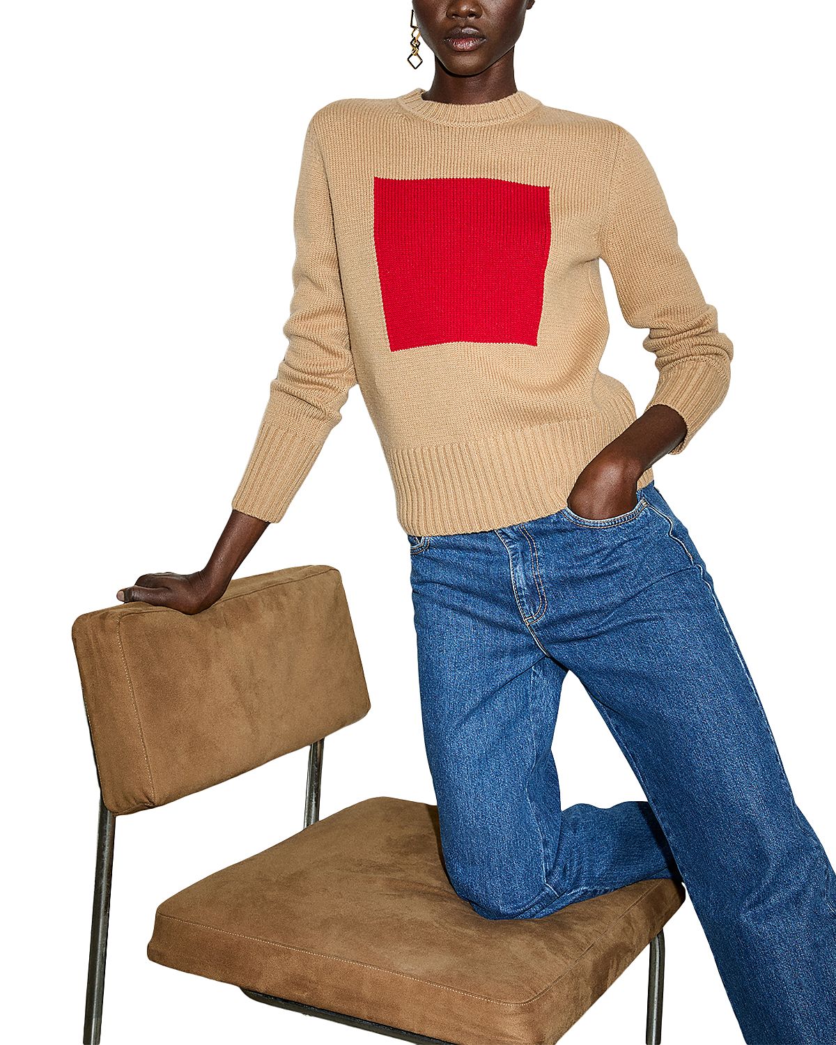 Max & Co. Gelato Wool & Cashmere Inlay Knit Sweater