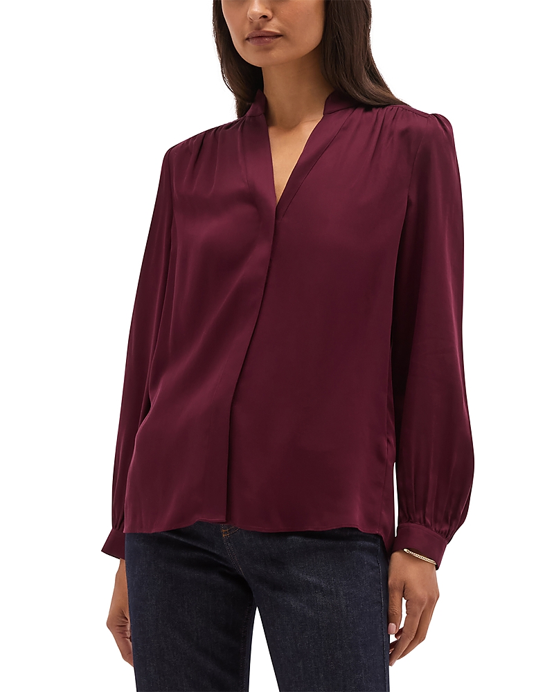 Hobbs London Gwen Satin Button Front Blouse