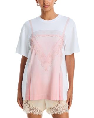 Satin Slip Dress Tromp L'oeil Print Tee