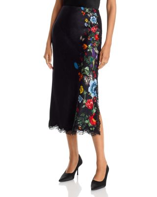 Maeve Lace Trim Midi Slip Skirt