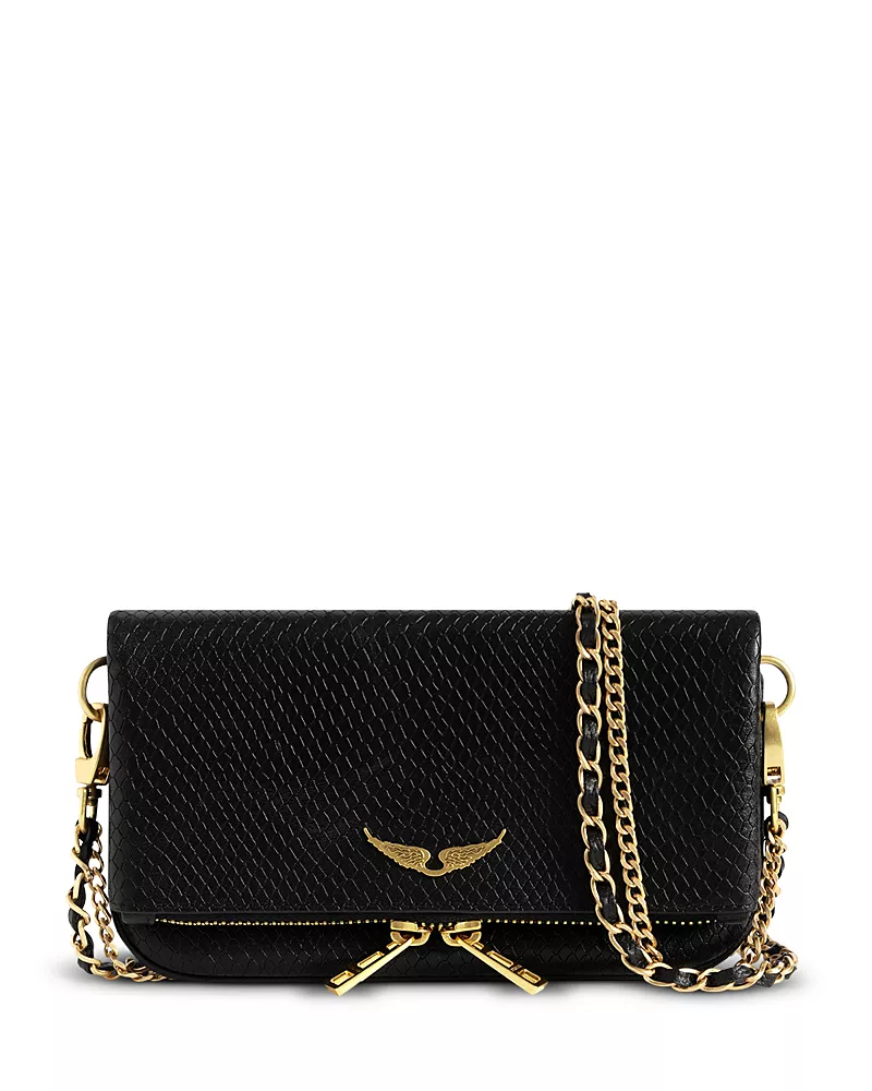 Zadig & Voltaire Rock Mini Soft Wild Embossed Leather Clutch