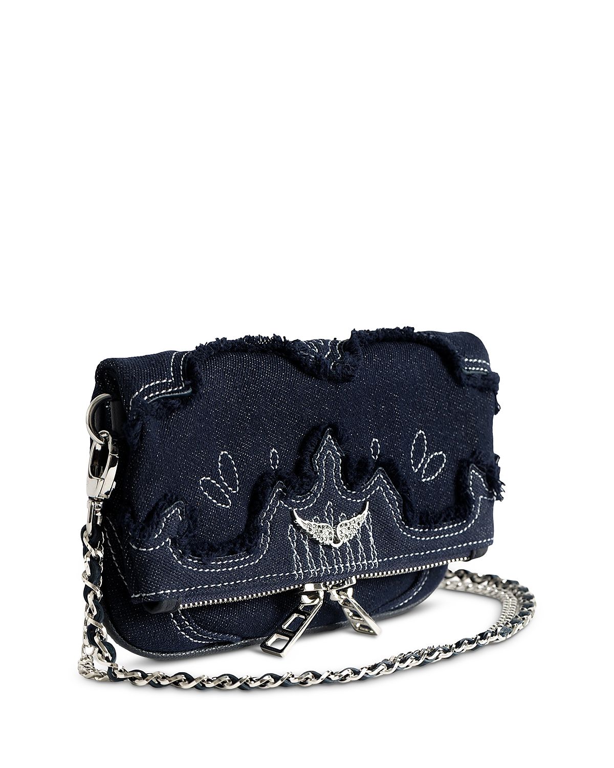 Zadig & Voltaire Rock Mini Western Denim Clutch
