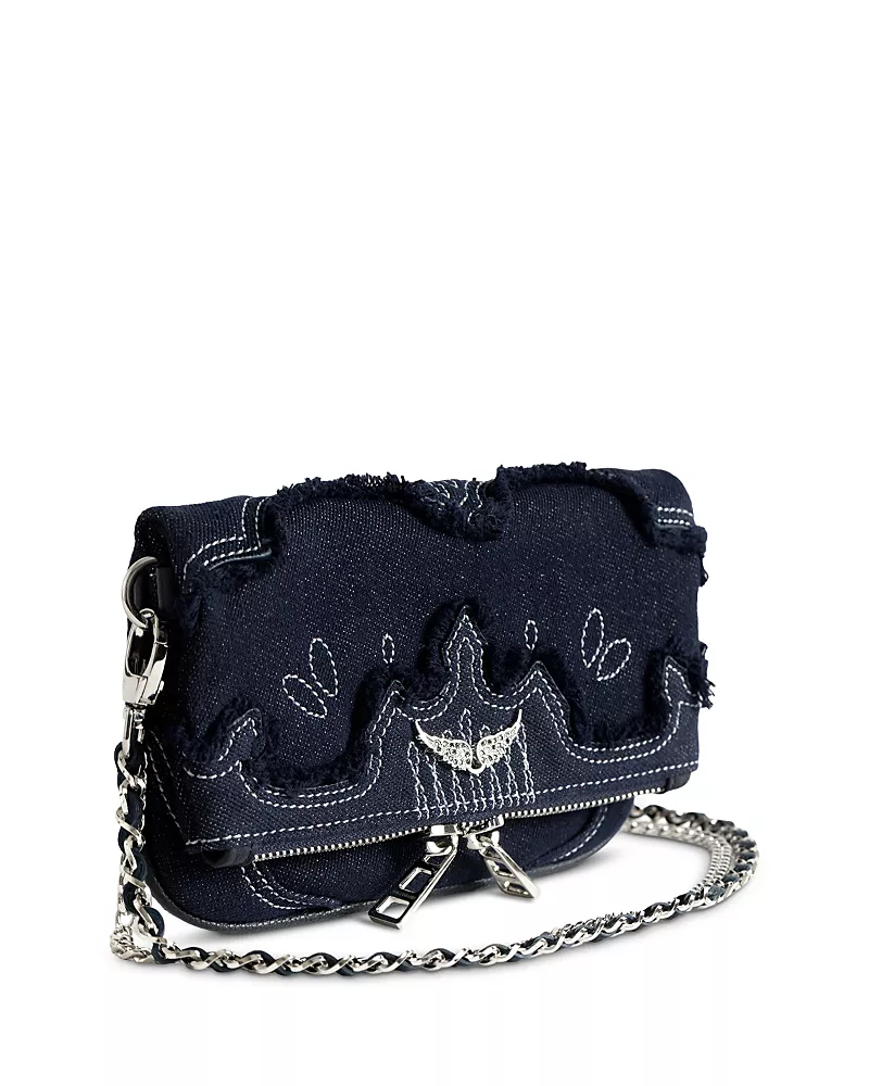 Zadig & Voltaire Rock Mini Western Denim Clutch