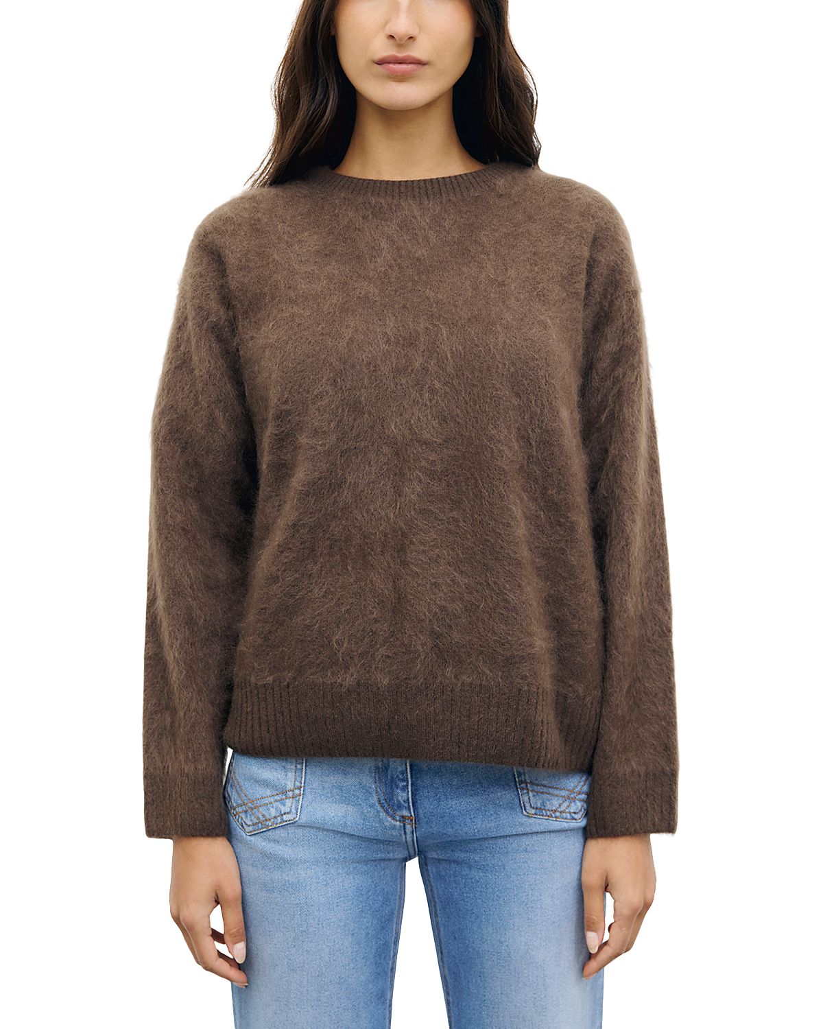 Gerard Darel Rida Brushed Cashmere Crewneck Sweater