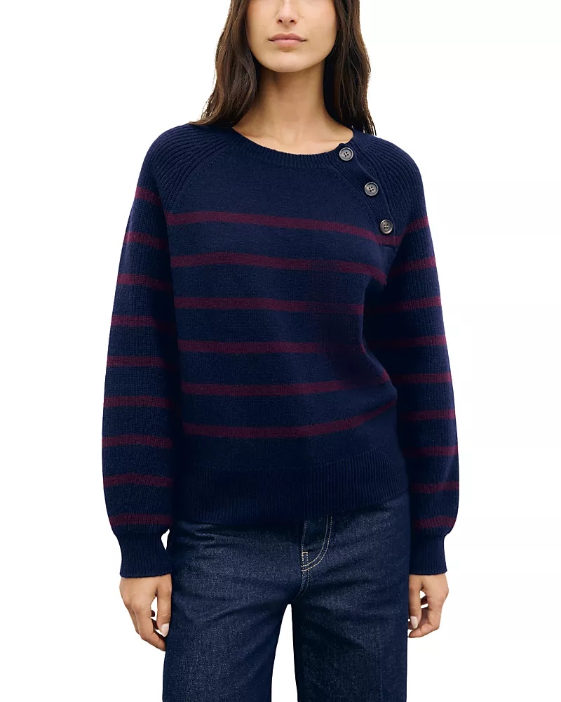 Gerard Darel Reny Wool Shoulder Button Sweater
