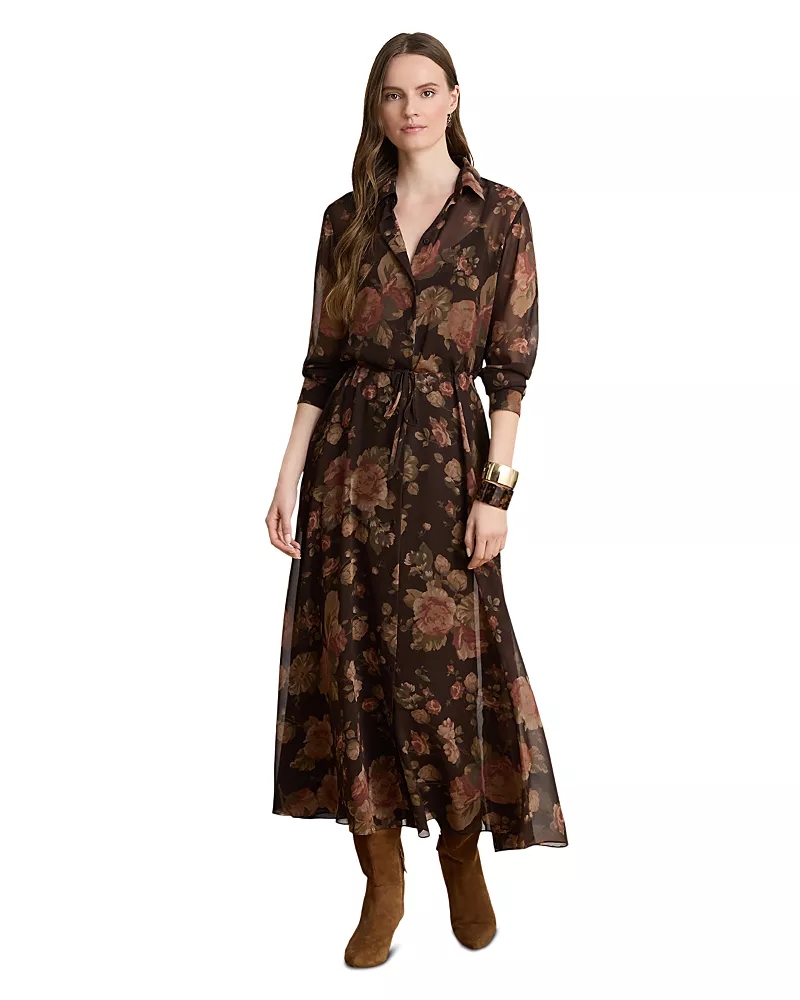 Lauren Ralph Lauren Floral Chiffon Shirtdress