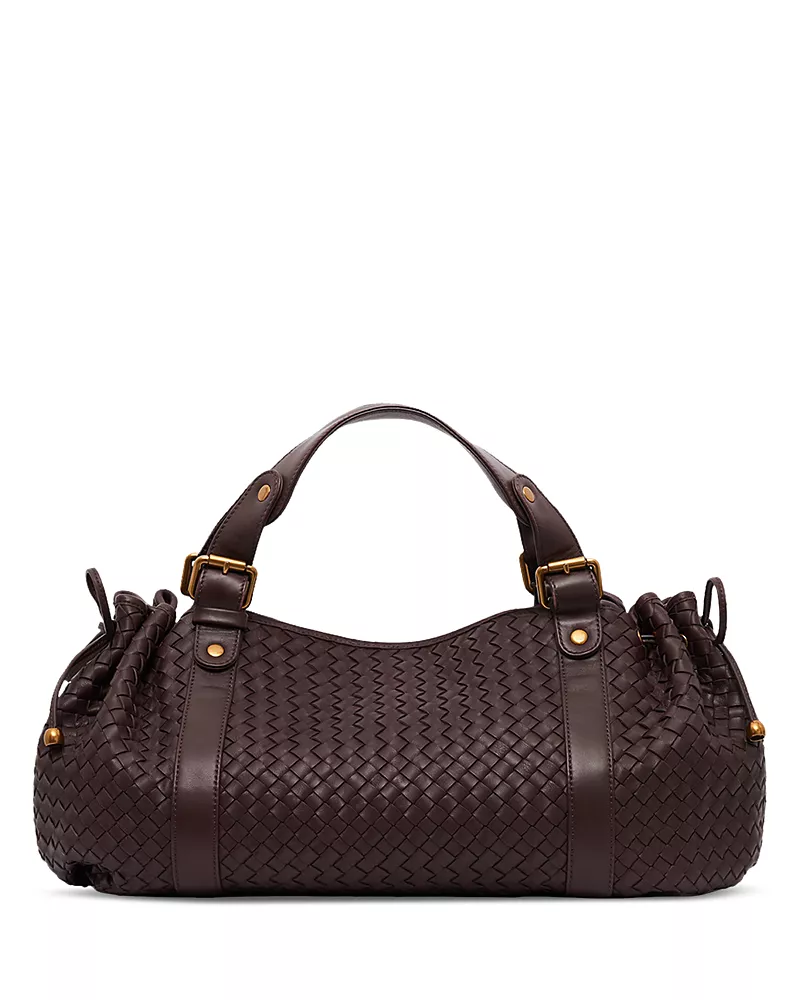Gerard Darel 24H Woven Leather Duffel Bag
