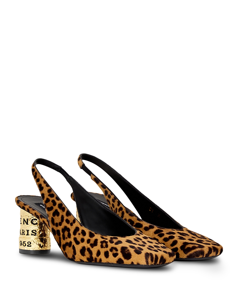 Givenchy Women's 65 Slingback Calf Hair Pumps In Black/beige