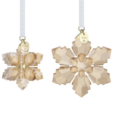 Annual Edition 3D Golden Shadow Snowflake Ornaments, Set of 2