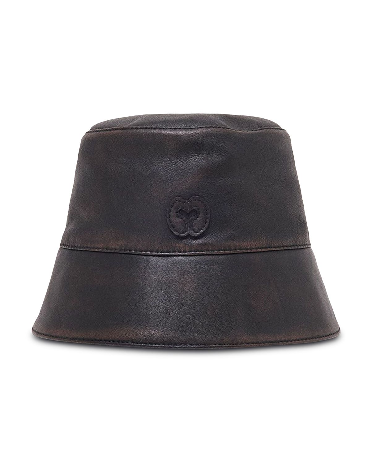 Maje Distressed Leather Bucket Hat