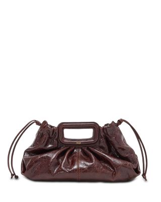 Maje Milpli Pleated Leather Clutch
