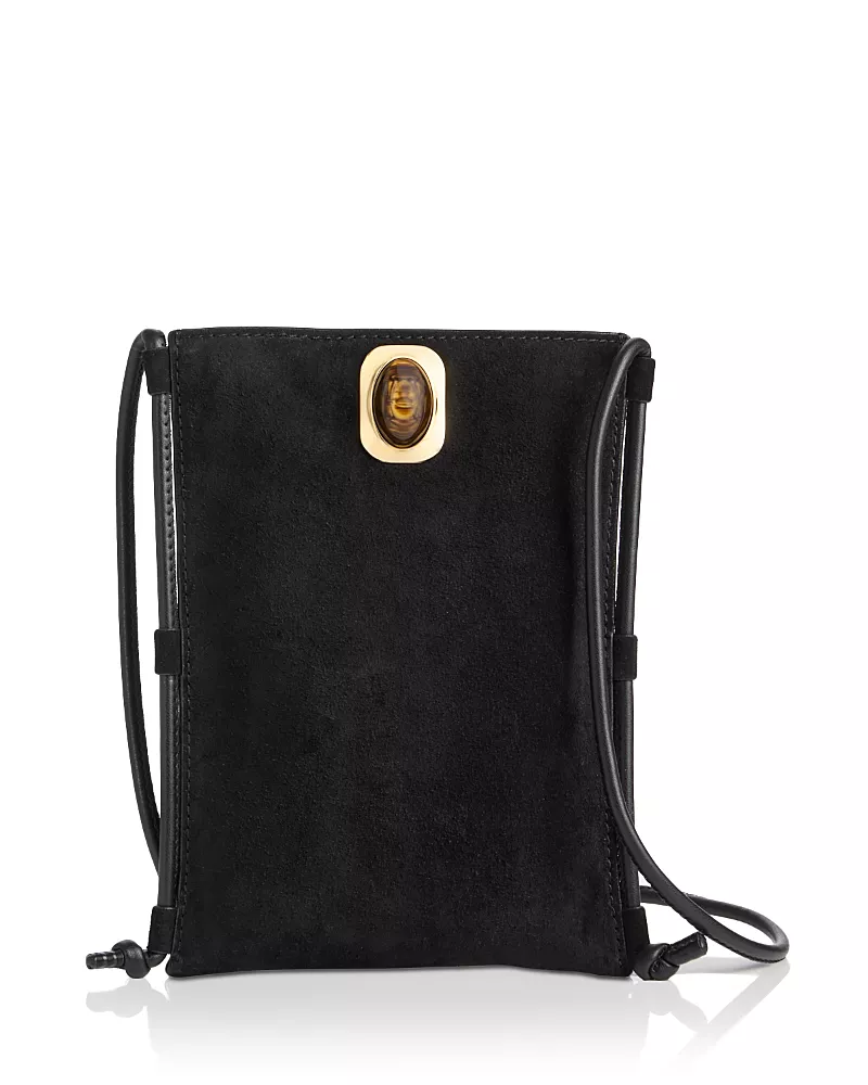 Veronica Beard Stone Embellished Suede Crossbody Bag