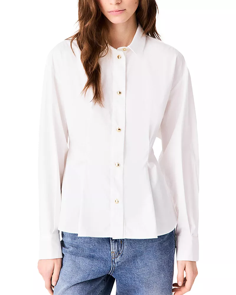 Maje Choulou Cotton Tie Back Shirt