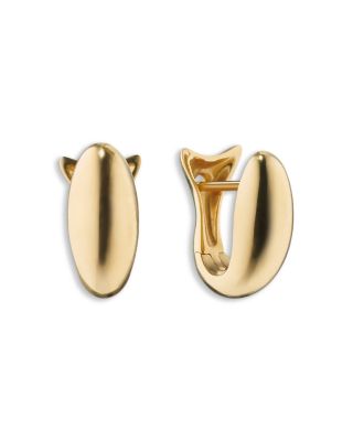 18K Yellow Gold Perseverance Fish Hoop Earrings