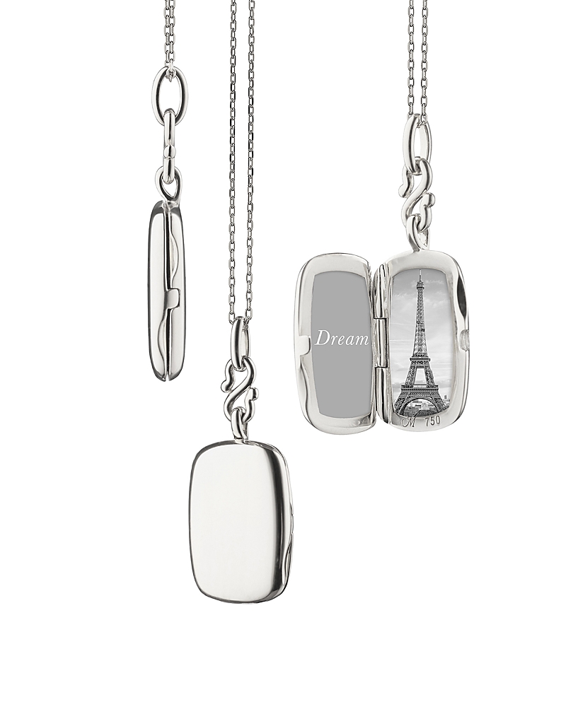 Monica Rich Kosann Sterling Silver Slim Lockets Rectangular Pendant Necklace, 16-18 · OS
