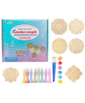  Make Your Own Wooden Rangoli 2 in 1 Sand & Paint Art Kit, Ages 4+