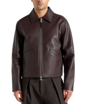 Maniere De Voir Yves Minimal Faux Leather Jacket