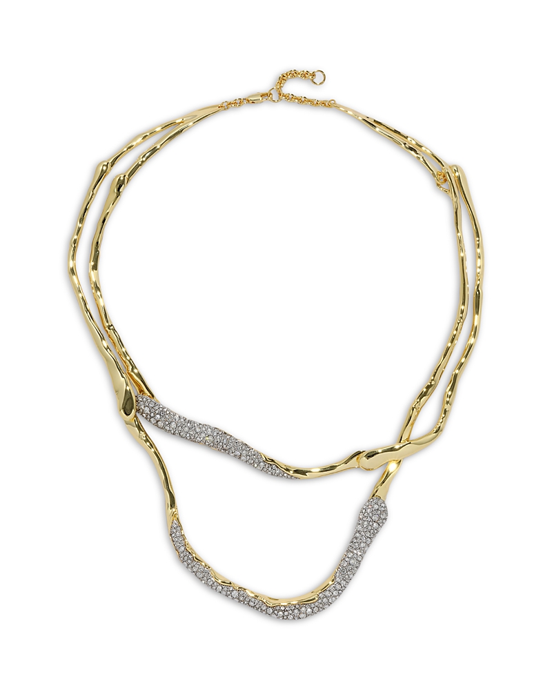 Alexis Bittar Solanales Crystal Twisted Structured Collar Necklace, 5.25