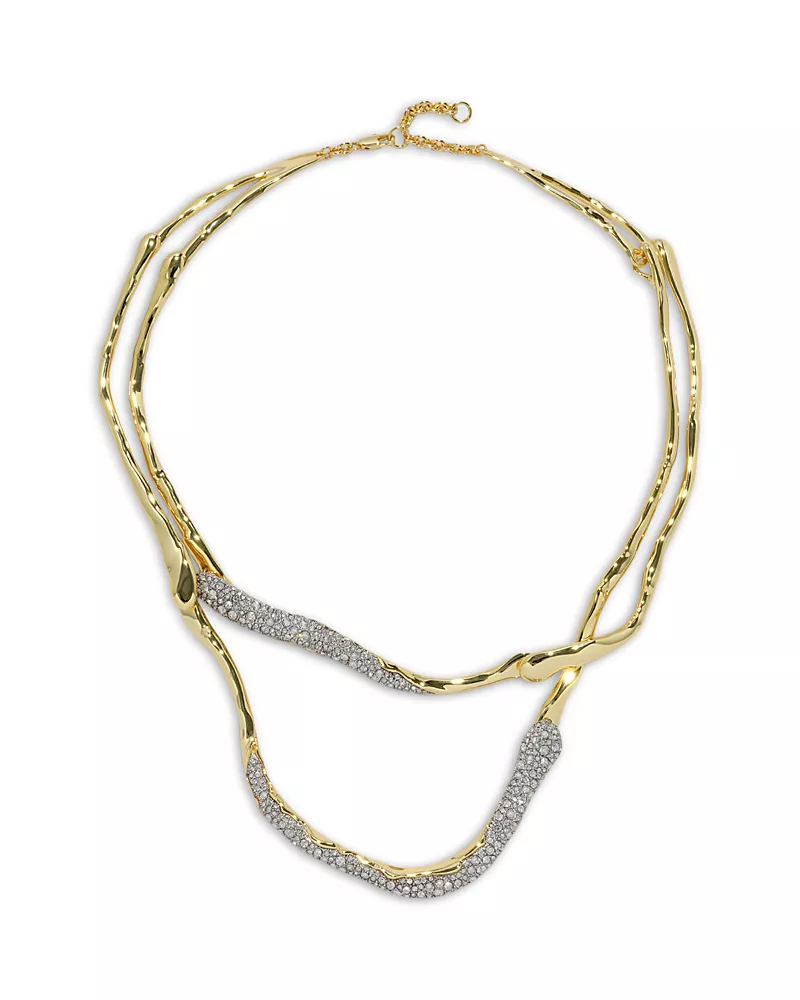 Alexis Bittar Solanales Crystal Twisted Structured Collar Necklace, 5.25