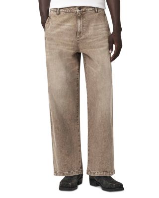 Raafi Cotton Blend Relaxed Barrel Leg 29.9" Jeans in Light Washed Brown