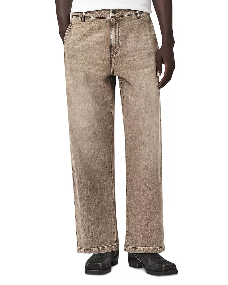 Allsaints Raafi Cotton Blend Relaxed Barrel Leg 29.9 Jeans in Light Washed Brown