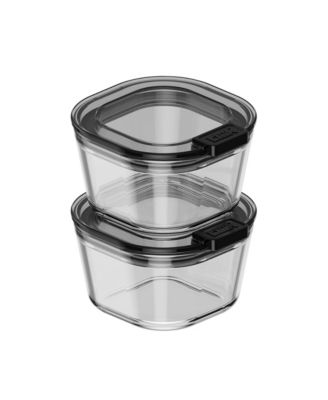 Stack Glass Container, 1 Cup, Set of 2